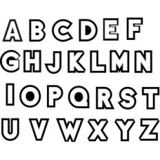 outlined alphabet