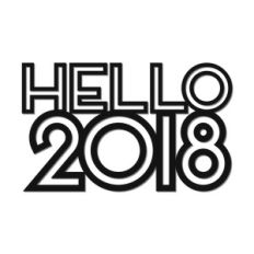 'hello 2018' outline words
