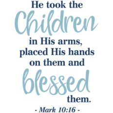 he took the children in his arms