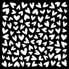 quirky hearts pattern stencil