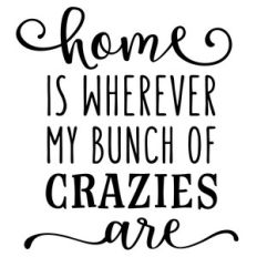 home is wherever my bunch of crazies are phrase