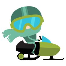 winter cuties - snowmobile