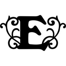 flourish monogram cap e