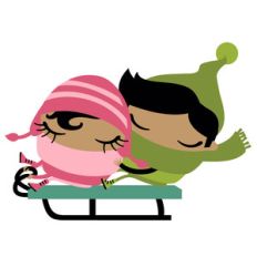 winter cuties - sledding
