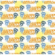 happy birthday robot pattern