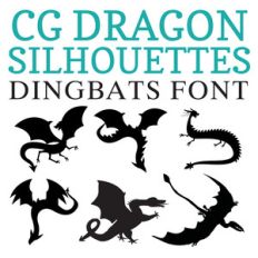 cg dragon silhouette dingbats