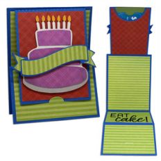 birthday cake z fold gift card holder card