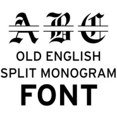 old english split monogram font