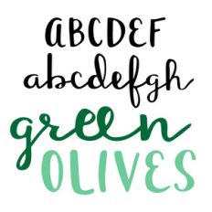 green olives script font