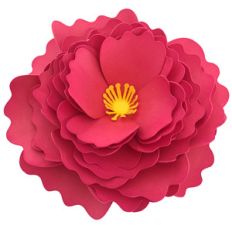 3d ruffle flower 4 petal