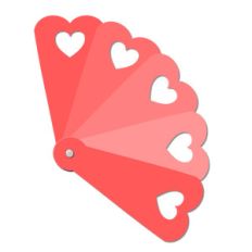 hand fan with cutout hearts