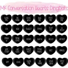 conversation hearts dingbats