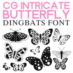 cg intricate butterfly dingbats