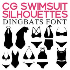 cg swimming silhouettes dingbats