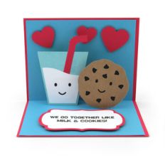 pop up card milk and cookies