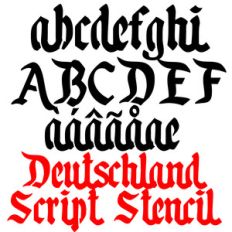 pn deutschland script stencil