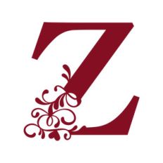 flourish heart monogram - z