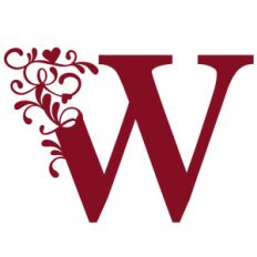 flourish heart monogram - w