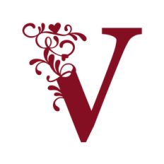 flourish heart monogram - v