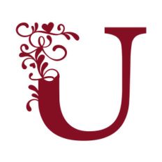 flourish heart monogram - u