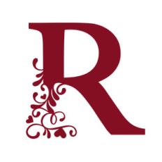 flourish heart monogram - r