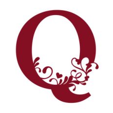 flourish heart monogram - q