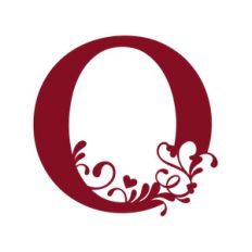 flourish heart monogram - o