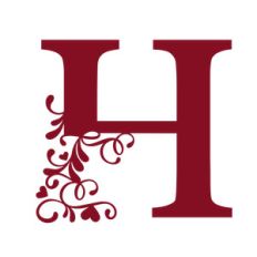flourish heart monogram - h