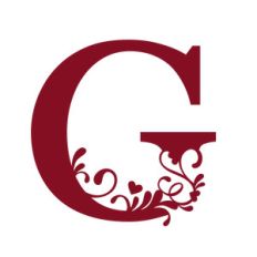 flourish heart monogram - g