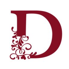 flourish heart monogram - d
