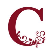 flourish heart monogram - c