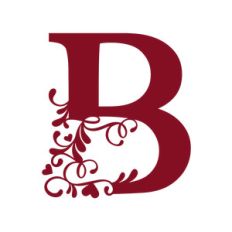 flourish heart monogram - b