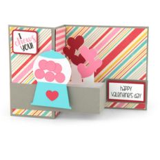 pop up box card valentine gum