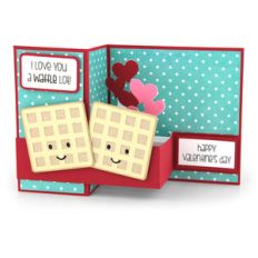 pop up box card valentine waffle