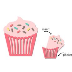 pocket / insert card - cupcake