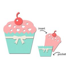 pocket / insert card - cherry cupcake