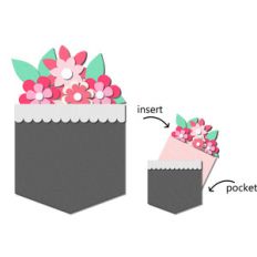 pocket / insert card - flowers pocket