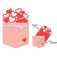 pocket / insert card - hearts pocket