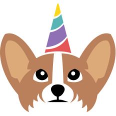 cute dog unicorn face