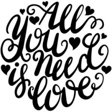 hand lettered all you need is love