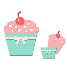 pocket / insert card - cherry cupcake