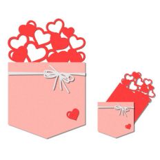 pocket / insert card - hearts pocket