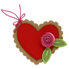 heart tag with flower