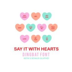 say it with hearts dingbat font