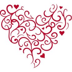 scrolled heart