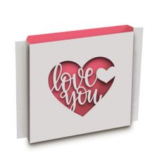 'love you' shadow box card