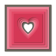 layered heart square wall art