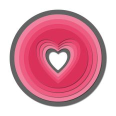 nested hearts circles wall art