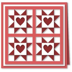 quilt blocks stars hearts 6x6 card