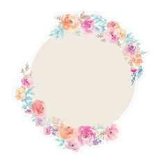 cute watercolor flower wreath